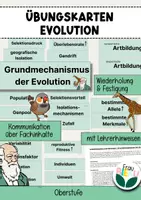 Vorschau - Mal- und Bastelvorlagen - Übungskarten Evolution Selektion Artbildung Evolutionsfaktoren - Deckblatt