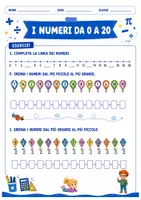 anteprima - Esercizi - Schede didattiche sui numeri da 0 a 20 - Pagina 1