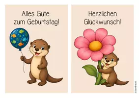 Vorschau - Mal- und Bastelvorlagen - Otterklasse - Geburtstagsaufsteller (Klassentier) - Seite 2