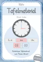 Vorschau - Unterrichtsreihen - Tafelmaterial Uhrzeit - Uhr freebie- kostenlos - Deckblatt