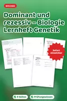 Vorschau - Arbeitsblätter - Dominant und rezessiv – Biologie Lernheft Genetik - Deckblatt