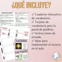 Vista previa - Tarjetas / Manipulativos - Materia Cuaderno interactivo de vocabulario - página 1