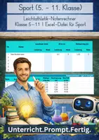 Vorschau - Stationenlernen - Leichtathletik-Notenrechner Klasse 5–11 | Excel-Datei für Sport - Deckblatt