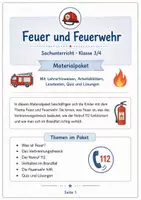 Vorschau - Arbeitsblätter - Feuer und Feuerwehr Klasse 3 bis 4 - Deckblatt