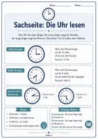 Vorschau - Arbeitsblätter - Zeit und Zeitspannen - Uhrzeit lernen - Deckblatt