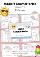 Vorschau - Mal- und Bastelvorlagen - Miniheft: Meine Sommerferien - Reflexion & Ausblick neues Schuljahr (Steckbrief, Urlaub, Ferien) - Deckblatt