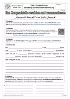Vorschau - Stundenentwürfe - ABs TGA Textgebundener Aufsatz Kurzgeschichte (Einleitung, Inhalt, Textsorte) - Deckblatt