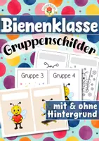 Vorschau - Stationenlernen - Bienenklasse - Gruppenschilder (Klassentier) - Deckblatt