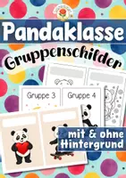 Vorschau - Stationenlernen - Pandaklasse - Gruppenschilder (Klassentier) - Deckblatt
