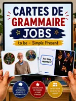 Aperçu - Cartes / Images - Jobs Cartes de grammaire | to be – Simple Present | Activités d'expression orale - Page de couverture