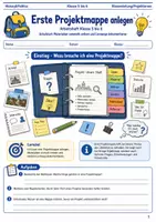 Vorschau - Arbeitsblätter - Erste Projektmappe anlegen Arbeitsheft Klasse 5 bis 6 Schulstart Materialien sammeln ordnen und Lernwege dokumentieren - Deckblatt