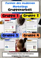 Vorschau - Arbeitsblätter - Formen des modernen Marketings Gruppenarbeit: Influencer & Marketing - Deckblatt