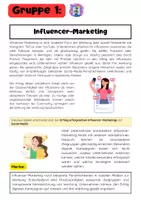 Vorschau - Arbeitsblätter - Formen des modernen Marketings Gruppenarbeit: Influencer & Marketing - Seite 1