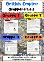 Vorschau - Stationenlernen - Bristish Empire Gruppenarbeit: East, India & Company - Deckblatt