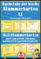 Vorschau - Stationenlernen - Klammerkarten Lautposition Laut L - Buchstabe der Woche - Deckblatt