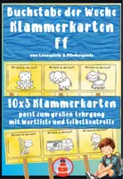 Vorschau - Stationenlernen - Klammerkarten Lautposition Laut F - Lauterkennung und phonologische Bewusstheit - Buchstabe der Woche - Deckblatt