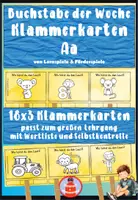 Vorschau - Stationenlernen - Klammerkarten Lautposition Laut A - Buchstabe der Woche - Deckblatt