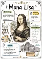 Vorschau - Arbeitsblätter - Lernposter + Arbeitsblätter zum Thema "Mona Lisa" + Lösung & MP3 + Mindmap + Infografik - Deckblatt