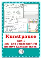 Vorschau - Arbeitsblätter - Kunstpause. Mal- und Zeichenheft für kreative Künstler: innen. Heft 1 - Deckblatt