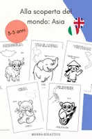 anteprima - Giochi - Disegni da colorare infanzia, bilingue | Geografia | Asia - Pagina di copertina