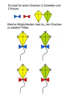 Vorschau - Arbeitsblätter - Kombinatorik Drachen Schleifen 2x2 - Seite 1