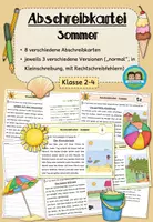 Vorschau - Arbeitsblätter - Abschreibkartei - Sommer (Klasse 2-4) #schulstartbyextraklasse - Deckblatt