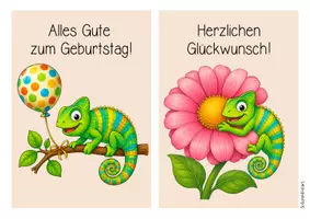 Vorschau - Mal- und Bastelvorlagen - Chamäleonklasse - Geburtstagsaufsteller (Klassentier) - Seite 2