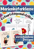 Vorschau - Mal- und Bastelvorlagen - Marienkäferklasse - Geburtstagsaufsteller (Klassentier) - Deckblatt