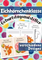 Vorschau - Mal- und Bastelvorlagen - Eichhörnchenklasse - Geburtstagsaufsteller (Klassentier) - Deckblatt