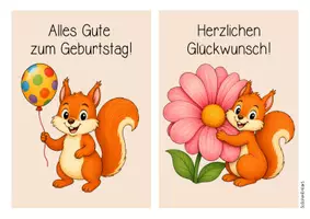 Vorschau - Mal- und Bastelvorlagen - Eichhörnchenklasse - Geburtstagsaufsteller (Klassentier) - Seite 2