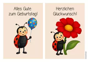Vorschau - Mal- und Bastelvorlagen - Marienkäferklasse - Geburtstagsaufsteller (Klassentier) - Seite 2