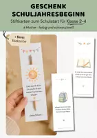 Vorschau - Mal- und Bastelvorlagen - Schuljahresbeginn Geschenk Stift | Willkommensgeschenk neues Schuljahr Bleistift | Begrüßungsgeschenk Schulanfang Klasse 2-4 - Deckblatt