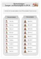 Vorschau - Arbeitsblätter - Zwergen- und Riesenaufgaben (Aufgaben, freebie) - Seite 1