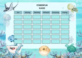 Vorschau - Lehrpläne/Lehrermaterial - Stundenplan Unterwasser - Seite 1
