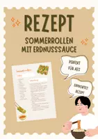 Vorschau - Arbeitsblätter - Rezept Sommerrollen & Erdnusssauce - Deckblatt