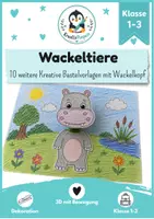 Vorschau - Stundenentwürfe - Wackeltiere basteln Teil B – Bastelvorlagen mit Hexentreppe | Tiere ausmalen, ausschneiden & gestalten | Kunst Grundschule Klasse 1–3 - Deckblatt