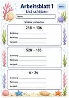 Vorschau - Arbeitsblätter - Schätzaufgaben Klasse 3 | Mathematik Klasse 3 | 6 Arbeitsblätter als PDF - Seite 1