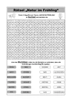 Vorschau - Arbeitsblätter - Rätsel NATUR IM FRÜHLING Klasse 5/6 - Deckblatt