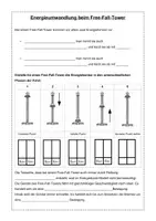 Vorschau - Arbeitsblätter - Arbeitsblatt "Freefall-Tower" Energieumwandlung mit LÖSUNG - Deckblatt