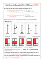Vorschau - Arbeitsblätter - Arbeitsblatt "Freefall-Tower" Energieumwandlung mit LÖSUNG - Seite 1
