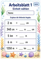 Vorschau - Arbeitsblätter - Kilometer Meter Zentimeter | Mathematik Klasse 3 | 6 Arbeitsblätter als PDF - Seite 1