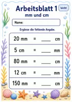 Vorschau - Arbeitsblätter - Millimeter Zentimeter Meter | Mathematik Klasse 3 | 6 Arbeitsblätter als PDF - Seite 1