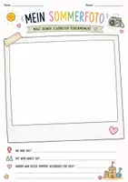 Vorschau - Arbeitsblätter - Mein Sommerfoto - Austausch zum Schuljahresstart - Deckblatt