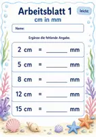 Vorschau - Arbeitsblätter - Längen Umwandeln | Mathematik Klasse 3 | 6 Arbeitsblätter als PDF - Seite 1
