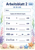 Vorschau - Arbeitsblätter - Längen Umwandeln | Mathematik Klasse 3 | 6 Arbeitsblätter als PDF - Seite 2