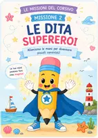 anteprima - Opere didattiche / Libri di testo - Missione Corsivo 2- Le dita Supereroi! - Pagina di copertina