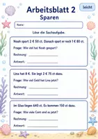 Vorschau - Arbeitsblätter - Geld Sachaufgaben | Mathematik Klasse 3 | 6 Arbeitsblätter als PDF - Seite 2