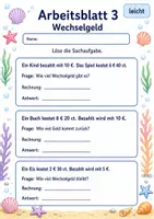 Vorschau - Arbeitsblätter - Geld Sachaufgaben | Mathematik Klasse 3 | 6 Arbeitsblätter als PDF - Seite 3
