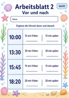 Vorschau - Arbeitsblätter - Uhrzeit Klasse 3 | Mathematik Klasse 3 | 6 Arbeitsblätter als PDF - Seite 2