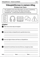 Vorschau - Arbeitsblätter - Dialektische Erörterung klasse 9/10 – Videoplattformen - Seite 1